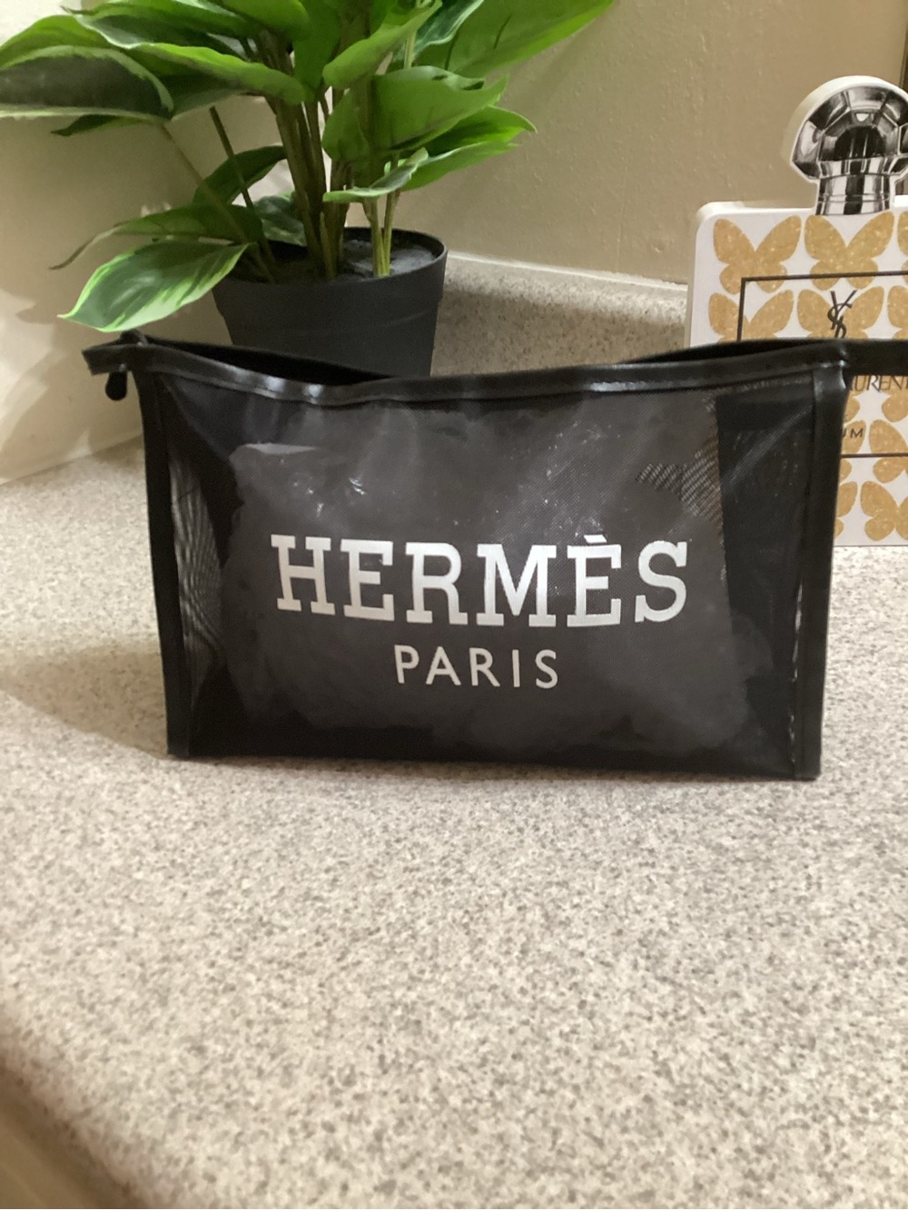 HERMÈS Paris Black Travel Pouch